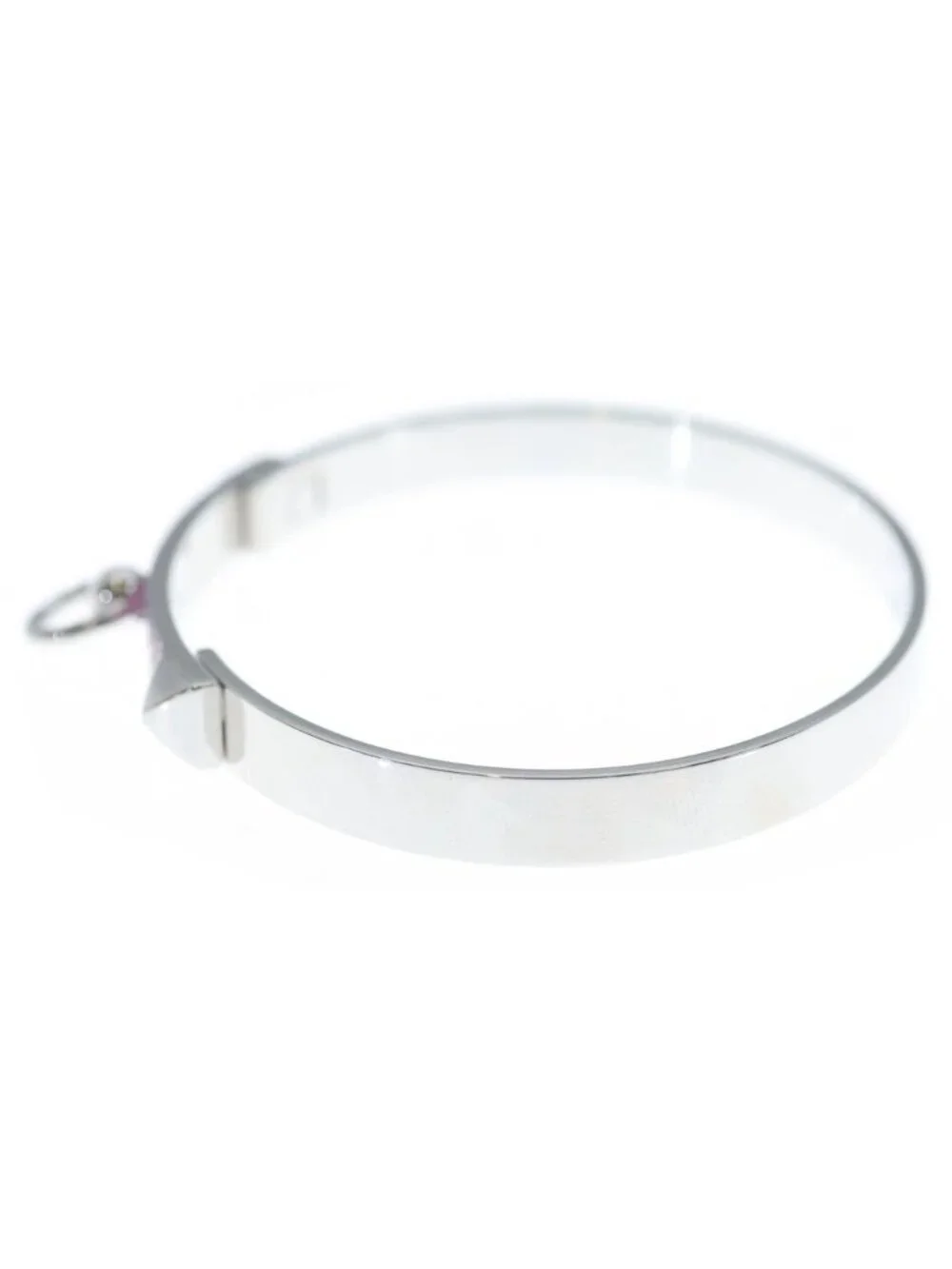 Hermes Collier de Chien Pink Sapphire Ble 18k White Gold White Bracelet